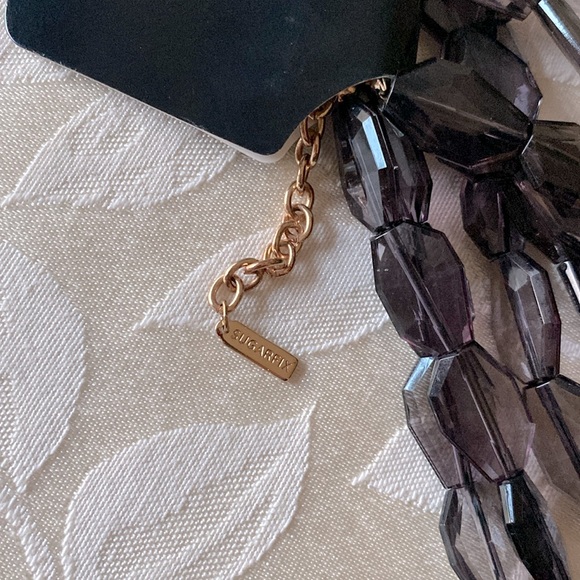 Pearl Luster plated glass clear bead 4 strands polygon gray 14-16-18-22 long - Picture 9 of 12